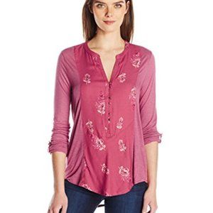 Lucky Brand Women's Pink Long Sleeve Top